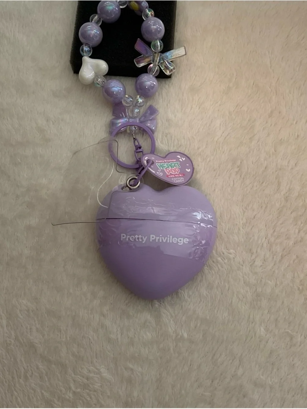 Lavender Heart Keychain for Kids